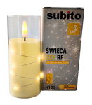 Świeca LED z łańcuchem LED SUBITO GC711 H125 kość słoniowa (362)