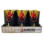 Wkłady do zniczy LED Subito C707 H125 6 sztuk czarny złoty-czerwony (479)