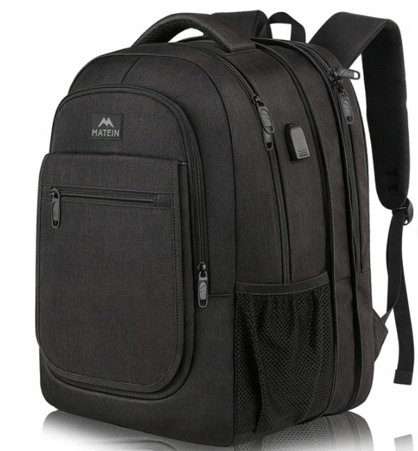Plecak podróżny biznesowy MATEIN 15,6" USB roszerzalny 29,5 -> 36,8L 1364