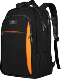 Plecak MATEIN na laptopa 15.6" USB 3 Komory biznesowy czarny pomarańcz 1007