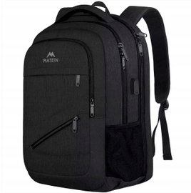 Plecak MATEIN na laptopa 15,6" USB 3 Komory biznesowy miejski CZARNY 1035