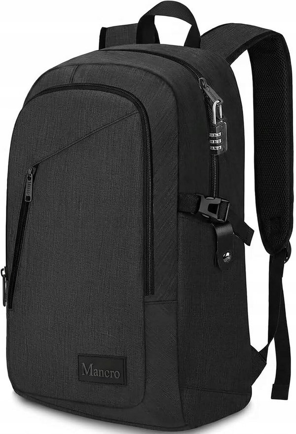 Plecak MANCRO Antykradzieżowy na Laptopa 15.6" USB Wodoodporny 1006