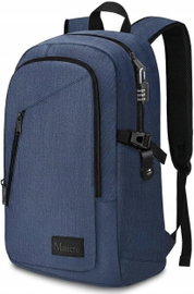 Plecak MANCRO Antykradzieżowy Laptop 15.6" USB Wodoodporny Niebieski 1006