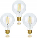 FLSNT Ściemnialna żarówka LED E27 ciepła biel, G95 Edison LED 5,5 W, 3 szt.