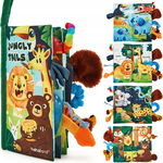 Hahaland Książka materiałowa 3D sensoryczna żywe kolory JUNGLA