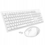 Klawiatura i mysz bezprzewodowa Zestaw 2,4 GHz, ergonomiczny, cichy, QWERTY