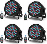 OŚWIETLENIE SCENICZNE DELIBANG DMX512, 36 diod LED, RGB z pilotem, 4 szt.