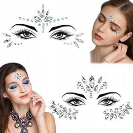 Naklejki 3D na Twarz Kryształki Makeup 2-pack