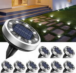 BTFARM 10 Sztuk Solarne Lampy Ogrodowe 8 LED Wodoodporne zimne białe