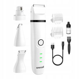 Oneisall Trymer Maszynka Dla Zwierząt Dla Psa Kota Cicha 4 Głowice