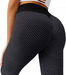 LEGGINSY MODELUJĄCE WYSOKI STAN PRĄŻKOWANE SPORTOWE DAMSKIE PUSH UP r. M