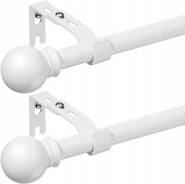 Drążki do zasłon karnisze 76 do 115 cm, średnica 1,6 cm Matowy biały 2 pack
