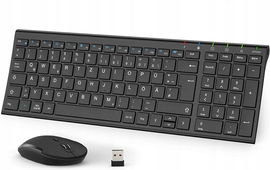 Zestaw bezprzewodowa klawiatura i mysz iClever czarny układ QWERTZ