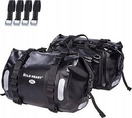WILD HEART Torba wodoodporna Motocykl Sakwy 40L Torba boczna czarna