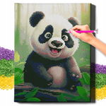 DIAMOND PAINTING 5D z RAMĄ Haft Diamentowy 30x40 Mozaika Panda Oh Art!