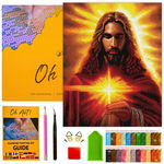 Haft Diamentowy Jezus + Ramka Mozaika 5D 40 x 50 cm Diamond Painting OhArt!