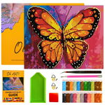 Haft Diamentowy z Ramką 30x40 Mozaika Duży Motyl Diamond Painting 5D OhArt!