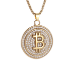 Naszyjnik wisiorek z monetą bitcoin kolor złoty kryptowaluty BTC blikshop-pl