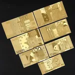 7 sztuk Złotych Replik Banknotów Euro Dwustronne prezent blikshop-pl
