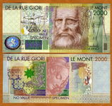 Wyjątkowy banknot kolekcjonerski Leonardo da Vinci 2000 UNC UV Smart xshop