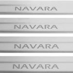 Listwa progowa NISSAN NAVARA D23 Stal nierdzewna 304 mat napis NAVARA 4szt