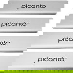 Listwa progowa KIA PICANTO MK3 Stal nierdzewna 304 mat z czarnymi literami 