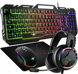 Zestaw Gamingowy 4w1Spirit of Gamer CZARNY KLAWIATURA MYSZ SŁUCHAWKI MATA