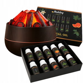 Nawilżacz powietrza ognisko ultradźwiękowy dyfuzor Gratis 10 olejków