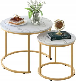 Stolik Huhote HM2139 okrągły zestaw 2 szt. elegancki design