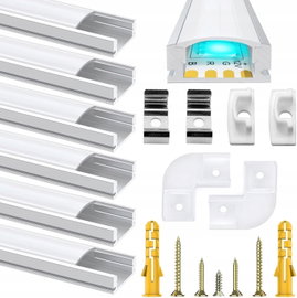 Profil LED Company 5pcs-1m-u mlecznobiały 1m zestaw 6 sztuk