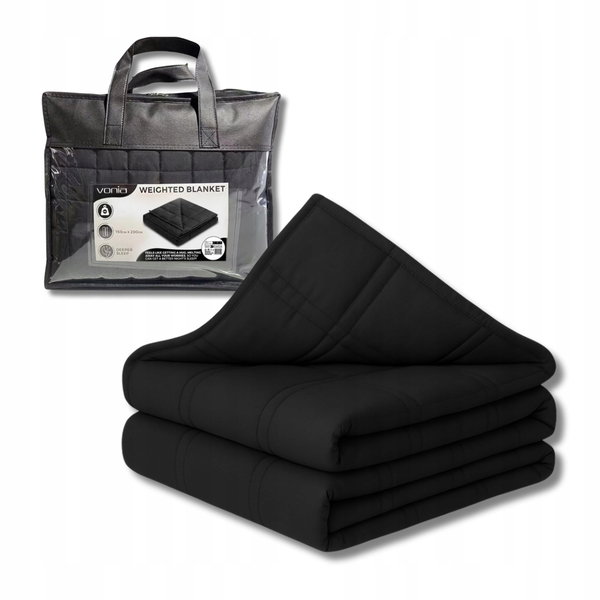 Koc Vonia Weighted Blanket czarny 150x200 cm 7 kg