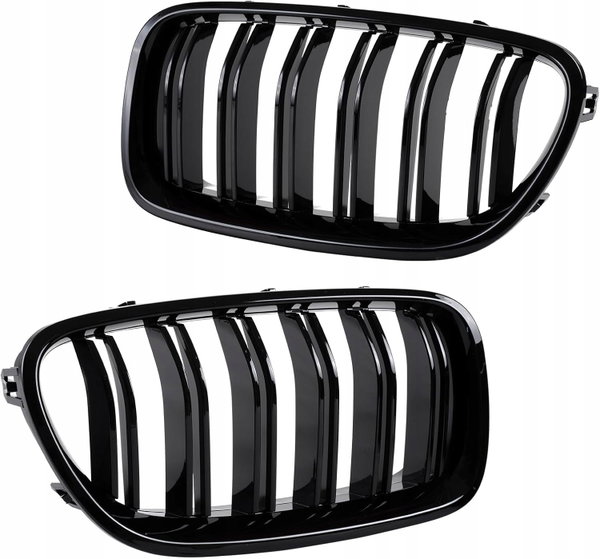 Grill BMW F10 F11 czarny podwójne żebra 2010-2017