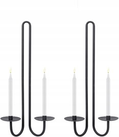 Świeczniki ścienne BlackArt WallMount czarne metalowe na ścianie