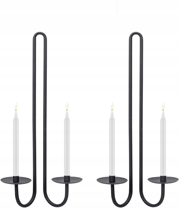 Świeczniki ścienne BlackArt WallMount czarne metalowe na ścianie