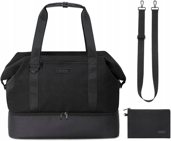 Torba kabinowa EasyJet 40x36x20 podróżna 27L komora na buty czarna