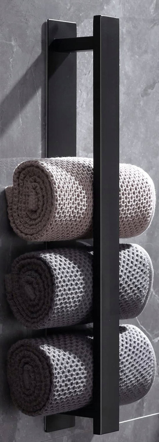 Wieszak na ręcznik 40 cm stal nierdzewna czarny bez wiercenia