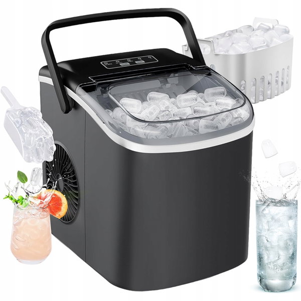 Kostkarka do lodu HZB-12/Q - kompaktowa 26 lb/24 h, 8 kostek w 6 minut