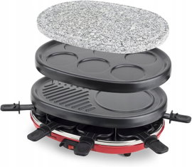 Raclette grill elektryczny H.Koenig 900W kamień naturalny 8 mini patelni