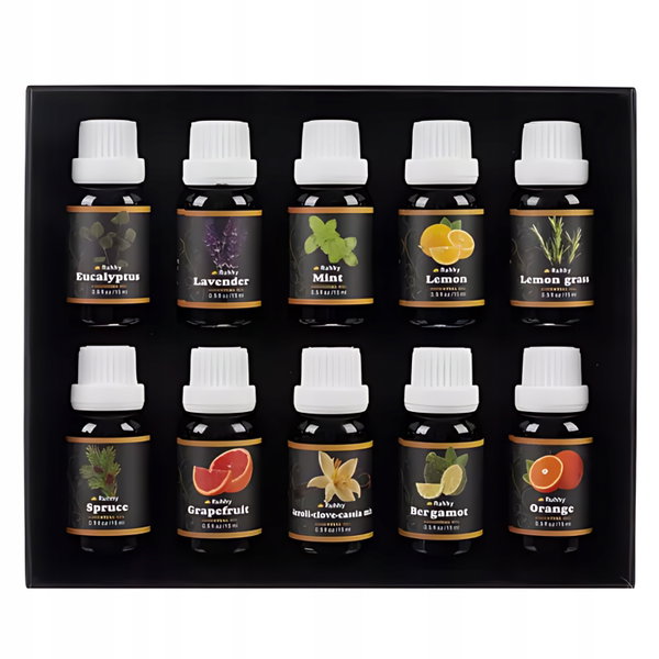 Olejki Eteryczne Zestaw 10x15ml Do Dyfuzora Kominka Aromaterapia
