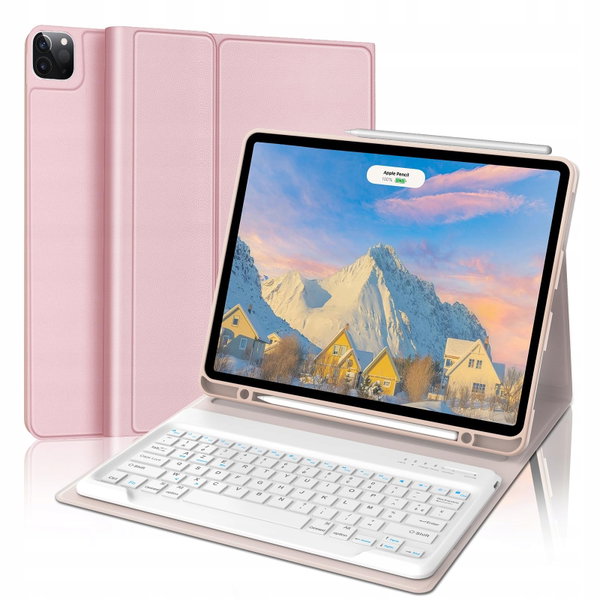 Klawiatura FOGARI iPad Pro 12.9 AZERTY różowa Bluetooth magnetyczna