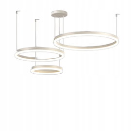 Żyrandol WayLuoung LED 3 koła biały 60+40+20cm 45W