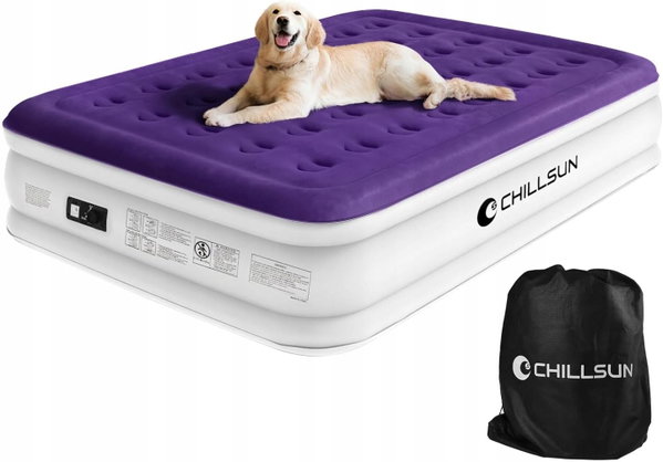 Materac dwuosobowy CHILLSUN 191x99x41 cm fioletowy