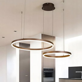 Żyrandol Led DIY 2 Brown Ring 40+60cm 40W pilot ściemniany brązowy