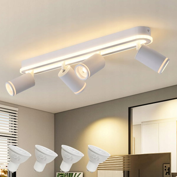 Lampa sufitowa SANSHI LED biała 4 reflektory obrotowe 36 W plus GU10