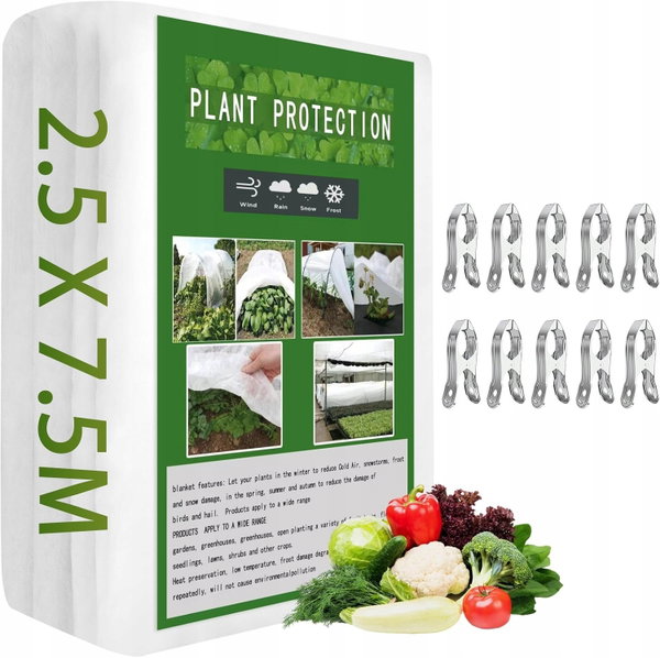 Włóknina ogrodowa zimowa ochrona roślin przed mrozem 30 g/m² 2,5x7,5 m