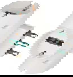 Adapter pionowy S17 + 3 wyjścia uniwersalne białe - RI.00315.B