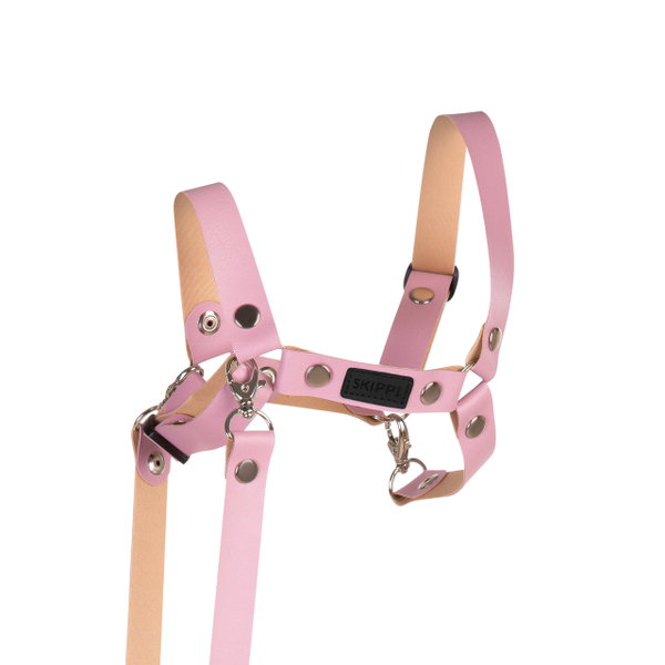 Skippi Kantar dla Hobby Horse - wodze, ekoskóra - różowy