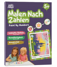 ZESTAW MALOWANIE PO NUMERACH ZAMEK O ZACHODZIE SŁOŃCA OBRAZ Z RAMKĄ 18x14CM