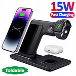 15W 3 in 1 Wireless STACJA DOKUJĄCA ŁADOWARKA IPHONE IWATH CZARNA