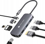 ADAPTER HUB MULTIPORT CZYTNIK KART SD USB-C 4K 60 Hz HDMI